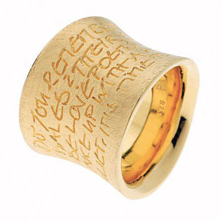 Gedichtring „Corso“ in Silber vergoldet